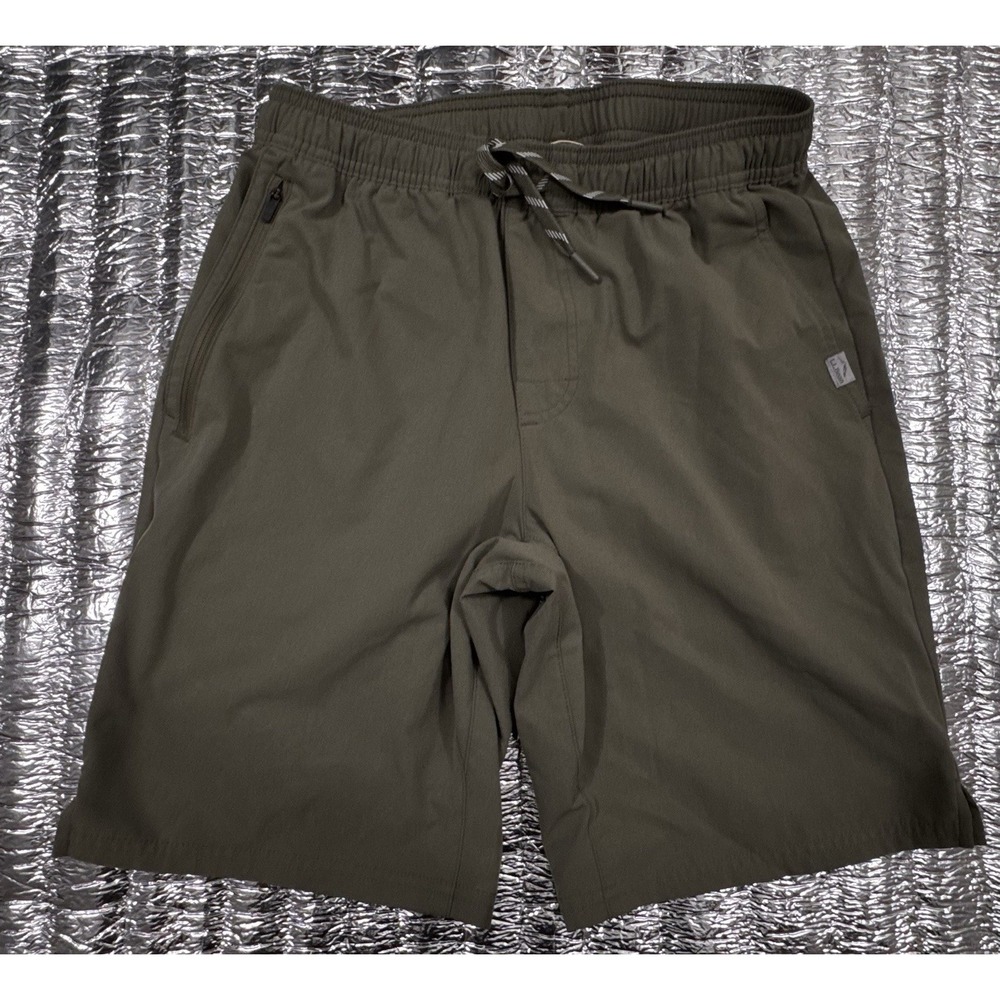 L.L.Bean Men's Multisport Shorts Small Olive Stretch Zip Pocket Item 509458